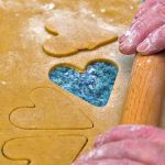 Heart-shaped dough